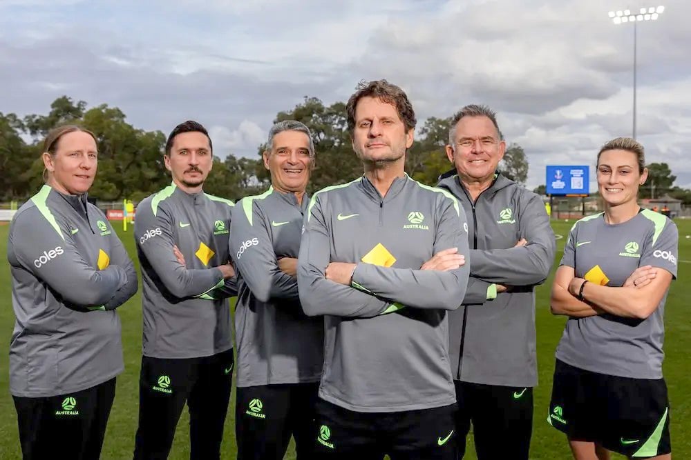 2026 03 Leanne Hall, Emanuele Chiappero, Joe Palatsides, Joe Montemurro, Tony Franken, Emily Husband (Matilda's coaching team)