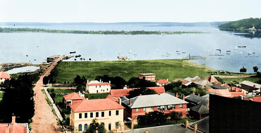 The Esplanade viewed of the top of Perth Town Hall