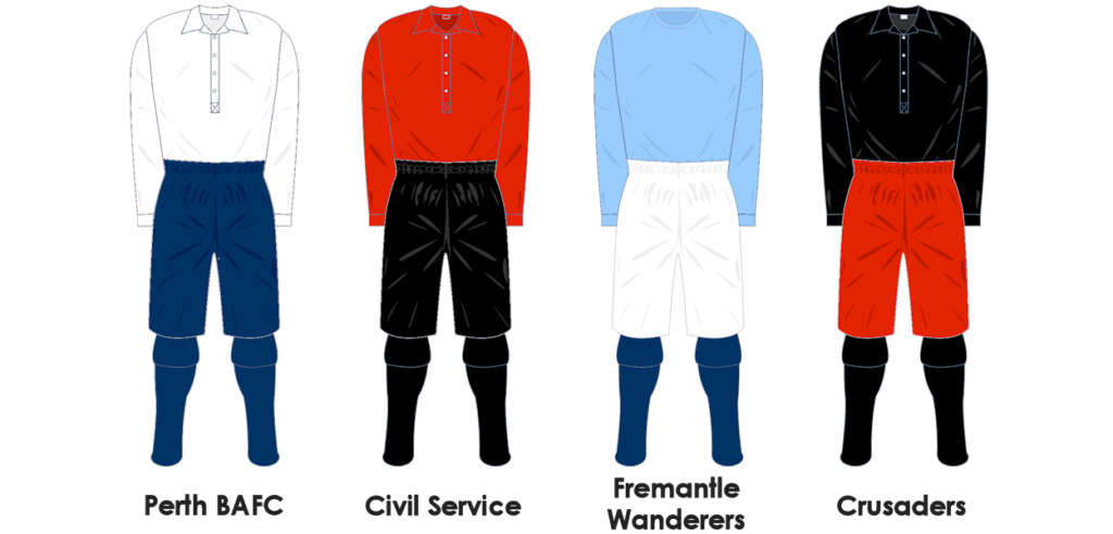 1896 Inaugural WABFA teams playing kits