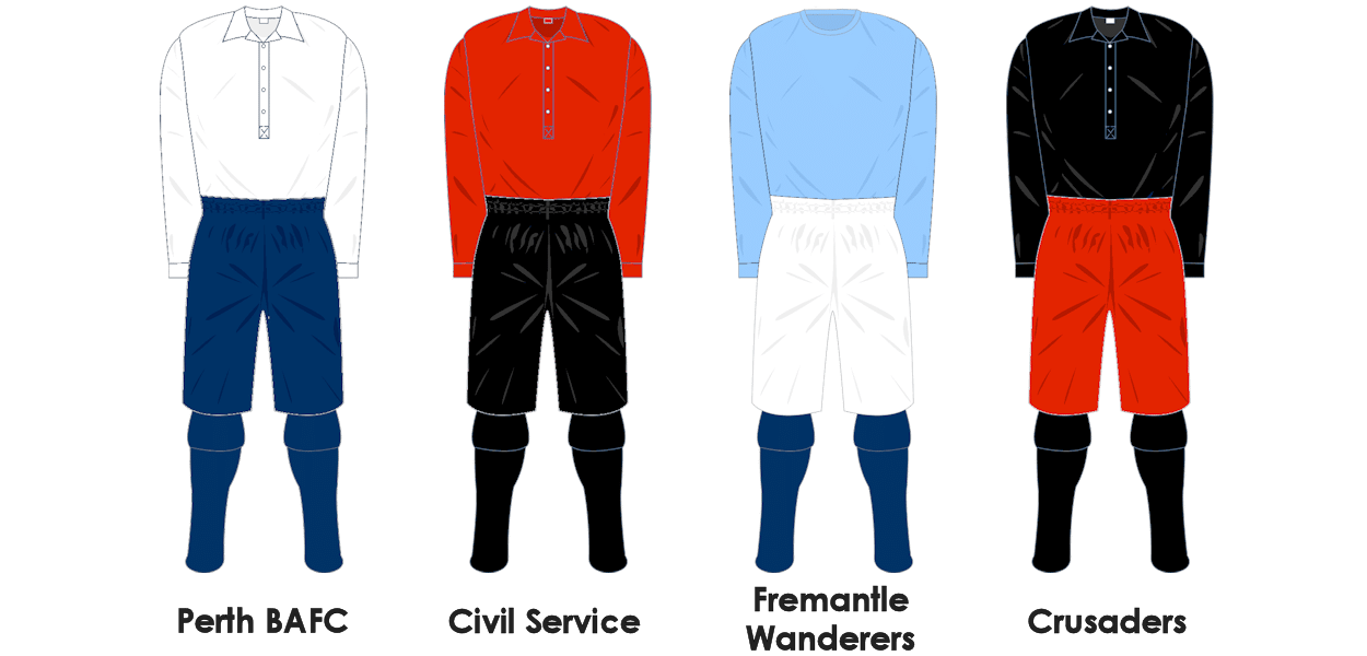1896 Inaugural WABFA teams playing kits